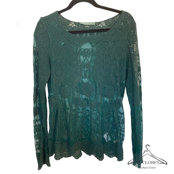 Maurices Green Long Sleeve Tunic Top Size Large - Picture 1 of 3